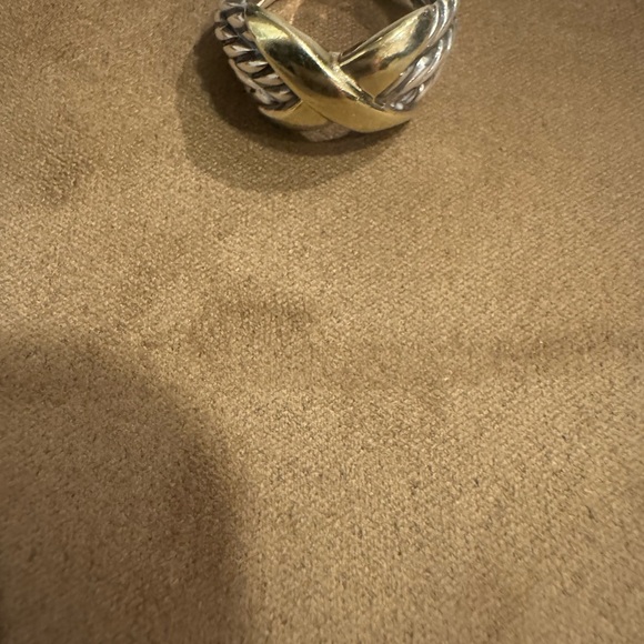 David Yurman ring size 6 Gold Criss Cross With 3 Cable Sterling Silver Band - Picture 6 of 6